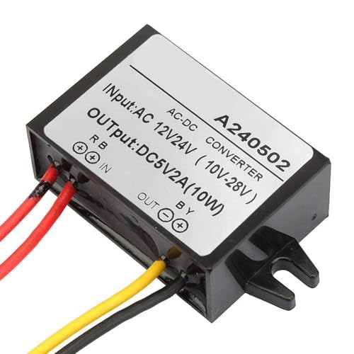 Rectifier AC 12V / 24V to DC 5V Step-Down Converter, AC DC Voltage Converter Module, Voltage Regulator (2A) 2A