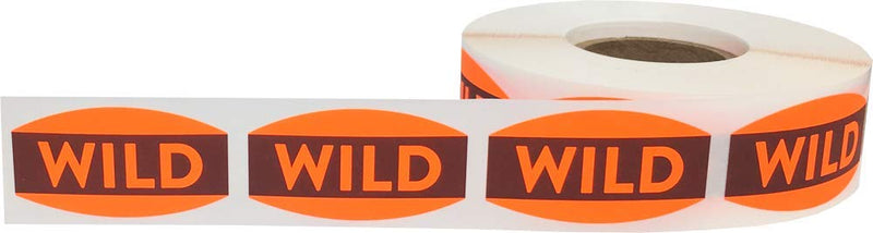 Wild Grocery Store Food Labels .75 x 1.375 Inch Oval Shape 500 Total Adhesive Stickers