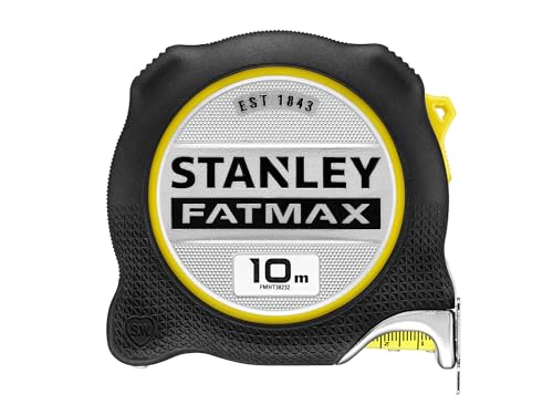 STANLEY Fatmax XTREME FMHT38232-0 Tape Measure 10 m (with Integrated Finger Brake, Tape 16 cm with Bladeamor Coating, Extra Large Hook, Printed on Both Sides, Sturdy Bi-Material Housing)