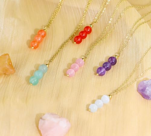 SmileBelle Citrine Crystal Necklace, Orange Necklace for Women Orange Citrine