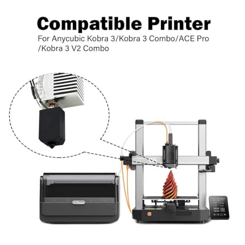 HzdaDeve Ceramic Hotend for Cobra 3 Combo Hot End Kit Print Head Heatsink Block Heater Cartridge Thermistor Hardened Steel Nozzle Silicone Cover for Anycubic Kobra 3/ACE Pro 1PK