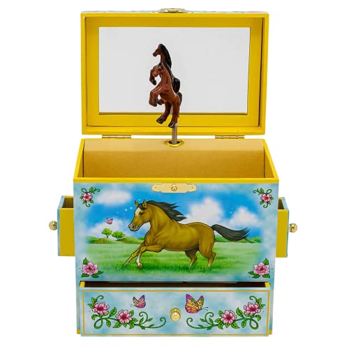 Enchantmints Musical Horse Jewelry Box Horse Spins to Music 4 Pullout Drawers