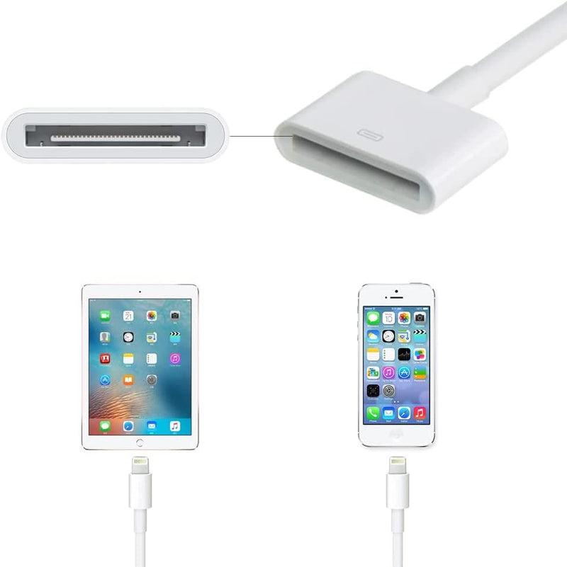 Lightning to 30-Pin Adapter, iPhone Charging Data Sync Connector Cable 8-Pin Male to 30-Pin Female Output Adapter Compatible iPhone 14/13/12/11/X/8/7/6/5/4S/4/3/3G/iPad/iPod(0.2 m)