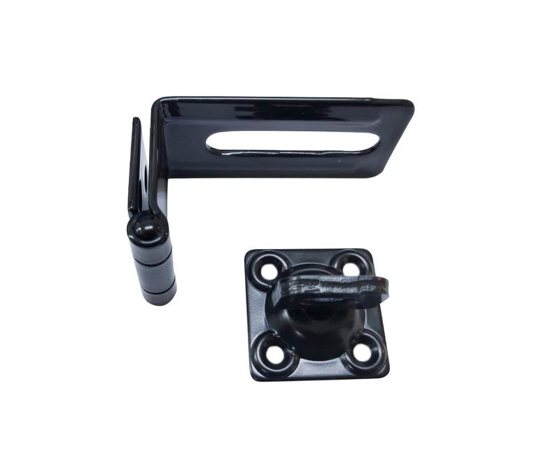 [Australia - AusPower] - QCAA 90 Degree Angle HASP and Swivel Staple, 4-1/2", Steel, Black, 2 Pack, Made in Taiwan 2pack 
