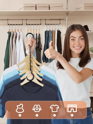 HOUSE DAY Space Saving Hangers 20 Pack, Magic Hanger Organizer - Black