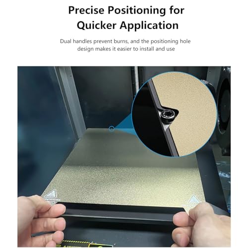 Fockety Textured PEI Sheet and Smooth PEO Build Plate, Double Sided Removable Magnetic Flexible 3D Printer Build Surface Heated Bed, 235x235mm PEI Spring Steel Plate for K1