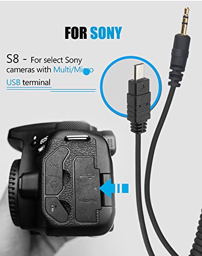 Wireless Camera Timer Shutter Release Timelapse Remote Control for Sony S8 Replaces for Sony RM-SPR1