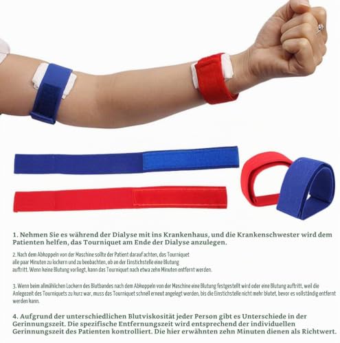 Tourniquet, 2 Pairs Climbing Outdoor Camping Dialysis Tourniquet Bandage Cuff Belt
