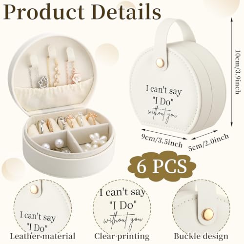 Colingmill 6 Pcs Bridesmaid Proposal Gift Travel Jewelry Box