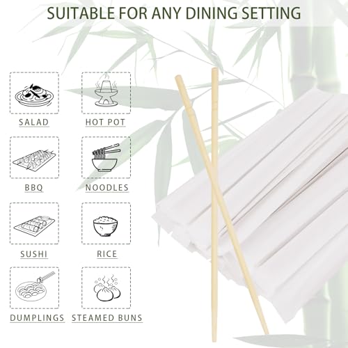 500 Pairs 9 Inch Disposable Bamboo Chopsticks Bulk