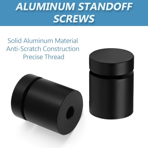 Luomorgo black aluminum standoff screws, 1/2 x 1/2 inch, 12-piece set