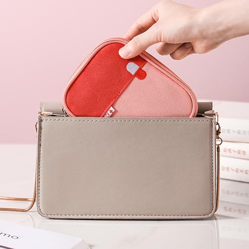 First Aid Bag, Empty, Pack of 2 Mini Travel Pharmacy Bag, Waterproof | For camping, travel, outdoor and car (grey + pink)