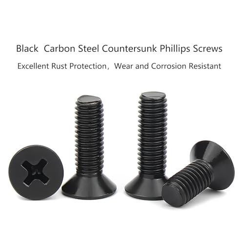 YiKaiEn 100-pack D-Series panel mount screw and nut kit with black 304 stainless hex nuts