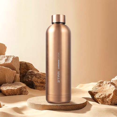 ZTAR Chroma Flask Insulated Stainless Steel Water Bottle – Leak-Proof, Keeps Drinks cool or warm, For Travel, Gym, and Office, Ideal Gift for Women, Men & Kids, 25oz (750ml) - Black