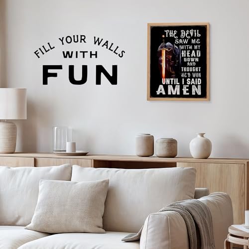 Christian Warrior Wall Art 11x14 - Inspirational Religious Decor for Men - Motivational Prayer Room Wall Decor - Spiritual Gifts - Medieval Knight Poster - Man Cave Office Artwork - LARGE Unframed 11"L x 14"W