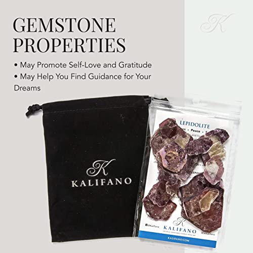 KALIFANO AAA+ Grade Lepidolite Bundle (500+ Carats) with Healing & Calming Effects - High Energy Reiki Crystal Used for Soothing Anxiety and Stability (Information Card Included)