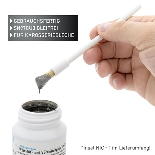 by Felder Lead-Free Soft Soldering & Tinning Paste Sn97Cu3 > 60% F-SW 21 (DIN EN ISO 9454-1) Ready to Use 100 g - for Tinning & Pre-Tinning in Body Construction 100g Dose