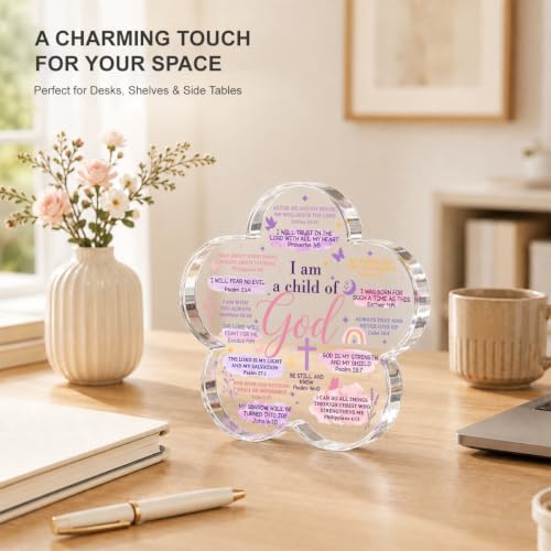 Christian Gifts for Women Decor, Flower Shape Acrylic Sign Multicolour 0870