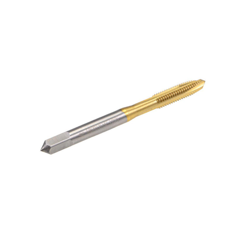 [Australia - AusPower] - uxcell Spiral Point Plug Threading Tap M5 x 0.8 Thread, Ground Threads H2 3 Flutes, High Speed Steel HSS 6542, Titanium Coated, Metric Screw Taps Tapping Bit for Thread Repair, 2pcs 