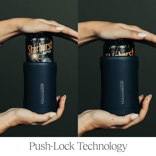 BrüMate Hopsulator Duo 2-in-1 Can Cooler Insulated for Cans + 100% Leak Proof Tumbler with Lid | Can Insulated for Hard Seltzer, Beer, Soda and Energy Drinks Nightfall Blue-V1