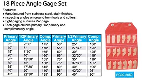 [Australia - AusPower] - Accusize Industrial Tools 18 Pc Angle Gauge Set, 3602-5050 
