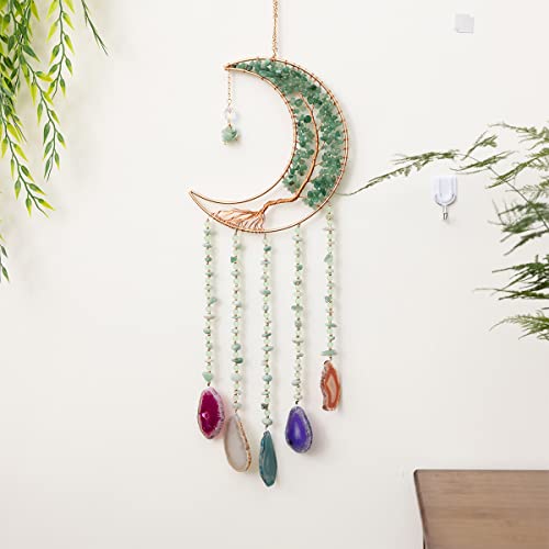 Green Agate Dream Catchers with Crystal Tree of Life Home Decor Green