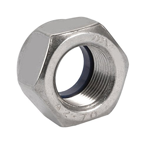 uxcell M20 x 1.5mm pitch metric fine thread 304 stainless steel hex lock nuts, 4-piece set