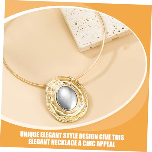 BESTYASH Exaggerated Necklace for Woman Vintage Alloy Retro Necklace Cool Jewelry for Punk Style Occasion