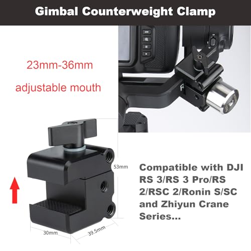 NICEYRIG Gimbal Counterweight Clamp Kit with 3.5 OZ 1 Unit Counter Weight for DJI RS 4 3 Pro, RS2, RSC2, Ronin S SC, Zhiyun Weebill Lab/Crane Series - 324