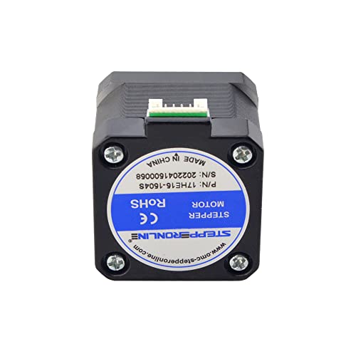 STEPPERONLINE Stepper Motor 3 Pack Nema 17 Bipolar 42 Ncm 1.5 A 42 x 42 x 39 mm 4 Wires with 1 m Cable & Connector for 3D Printer/CNC Milling Machine, Black Black-1.8°