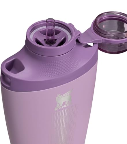 Stanley Cross Bottle | 23 oz Travel Bottle with Jacquard Strap | Leakproof Tritan Lid with Removable Straw | Insulated Stainless Steel Canteen | BPA-Free | Lilac Purple