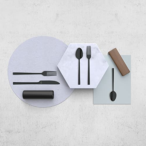 Amefa Dallas 18/0 Black Stainless Steel Flatware Set - 20-Piece Service for 4 - Modern Silverware - Fork Spoon Knife Cutlery Set