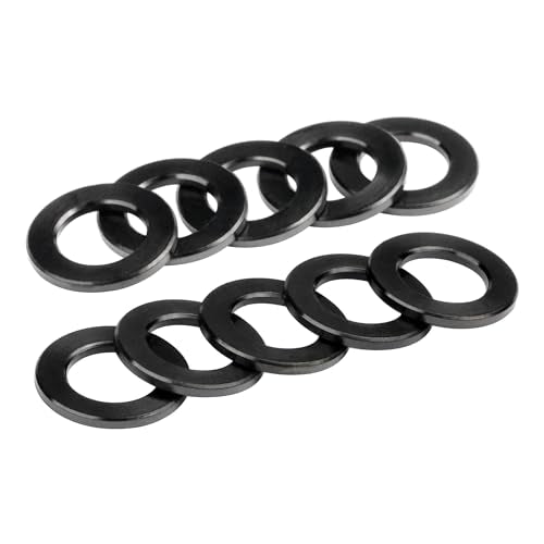 Wanyifa black titanium M4 flat washers, Grade 5, pack of 10