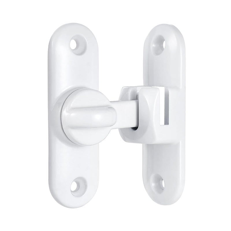INIRET 10 Packs White Barn Door Latches,90/180 Degree Gate Lock,Flip Gate Latches Hardware,Zinc Alloy Right Angle Door Lock Latch,Door Security Sliding Door Latch Lock for Cabinets,Bathroom