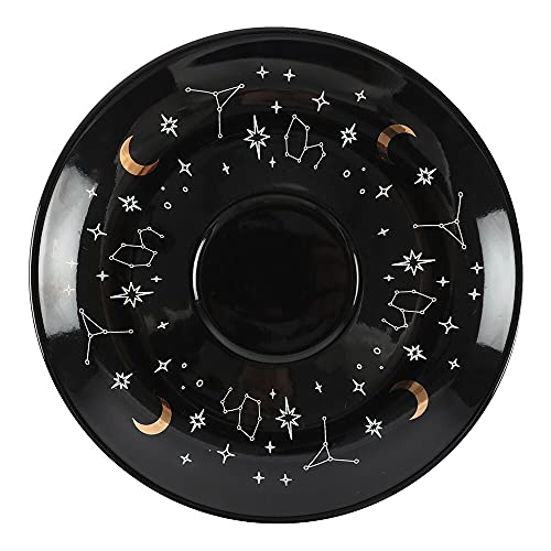 Elegant Black & White Glass Fortune Telling Ceramic Teacup - 7.5cm x 18.5cm (1 Pc.) Unique Design & Gift – Perfect for Everyday Use & Mystical Tea-Time Fun