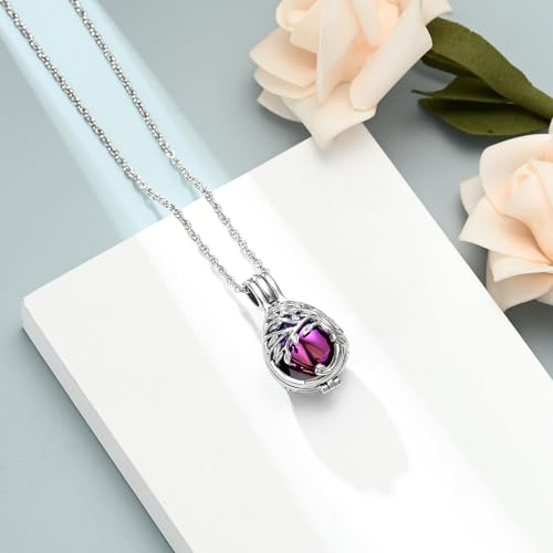 shajwo Tree of Life Teardrop Urn Necklace Rainbow