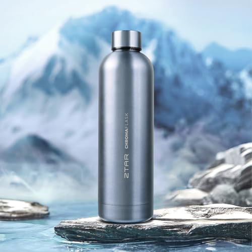 ZTAR Chroma Flask Insulated Stainless Steel Water Bottle – Leak-Proof, Keeps Drinks cool or warm, For Travel, Gym, and Office, Ideal Gift for Women, Men & Kids, 25oz (750ml) - Black