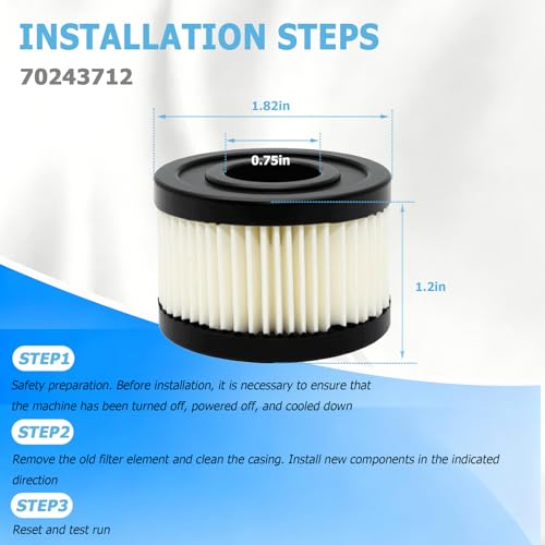 Totuhuid 2-piece air compressor filter element set, model 70243712, cylindrical replacement filters