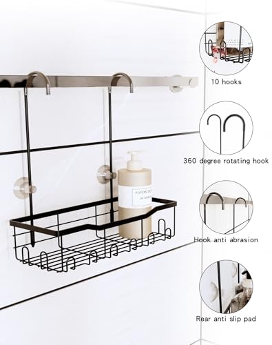 Slizy Hanging Shower Rack, Black