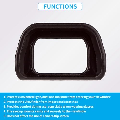 2 Pack Camera Eyecup Viewfinder Protector Eyepiece Compatible for Sony A6300 A6100 A6000 NEX-6 NEX-7 Replaces FDA-EP10 Eyepiece