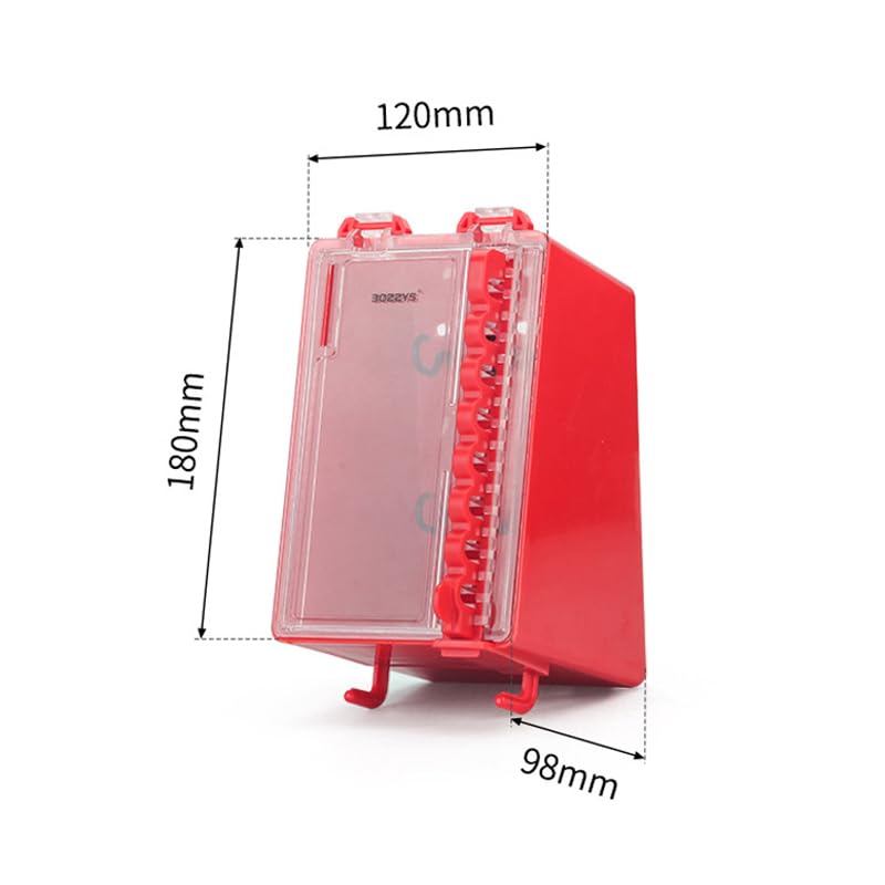 [Australia - AusPower] - Lockout Tagout Lock Box Group Padlock Box Wall-Mounted Locks Lock Out Tag Out Station 8 Locking Positions &1 Key Slot 