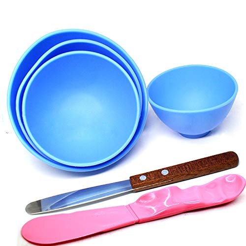 [Australia - AusPower] - BONEW 4PCS Dental Plastic Mixing Alginate Modelling Carver Rubber Plaster Bowl +2 Mixing Spatulas 