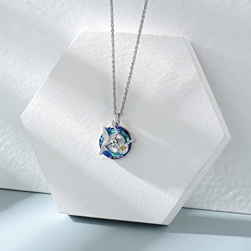 shajwo Hummingbird Urn Necklaces for Ashes Blue