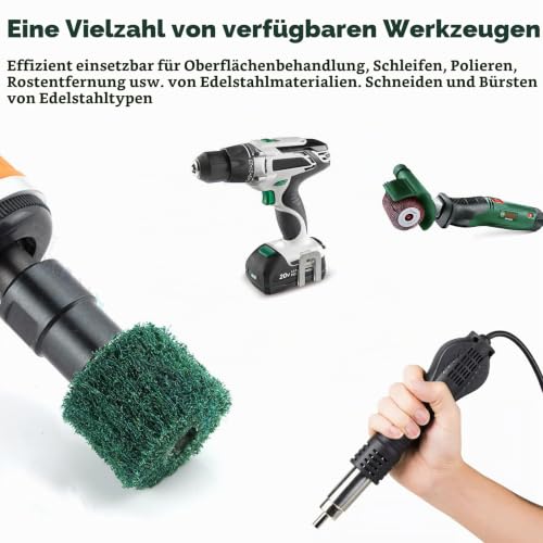 Pack of 12 Sanding Discs, Flap Sander, Lamellar Grinder, Sanding Mop Set 20/25/30/40/50/60 mm, Abrasive Fleece, Polishing Disc for Metal, Wood (6 mm)