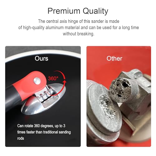Pole Drywall Sander Radius Handheld Sander Head 9 Inch for Dry Wall Radial Round Celing Prep Painting Sanding Tool Include 3 Pcs Sanding Sheets 80,100,150 Grits