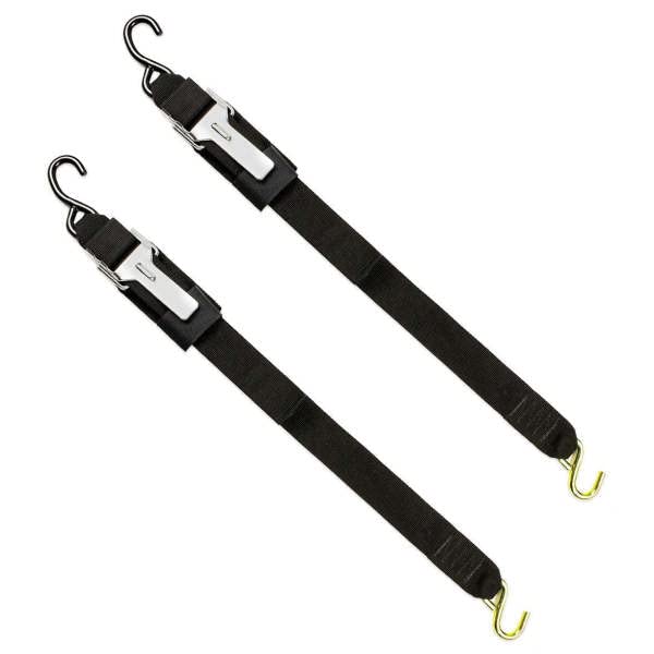 DC Cargo Mall 2" x 84" Transom Tie Down Straps – Heavy-Duty Boat Trailer Straps for Bass Boats, Jet Skis & More, Secure Fit, Easy to Use - Marine Boat Accessories 2" x 7' Manual