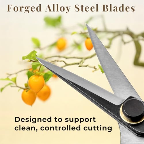 Wablade Japanese pruning scissors for buds and flowers, 8.2-inch double-blade design made in Japan