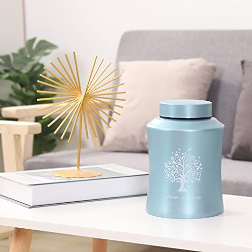 Adult Cremation Urn for Human Ashes - Medium Size for Dad or Mom - Funeral Urn (Blue) Blue