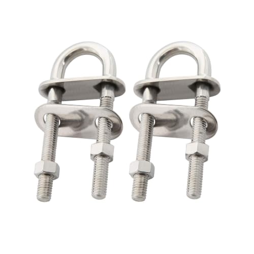 NovelBee 4-piece 3/8-inch stainless steel U bolts and bow eyes for boats, 2-5/8-inch thread length