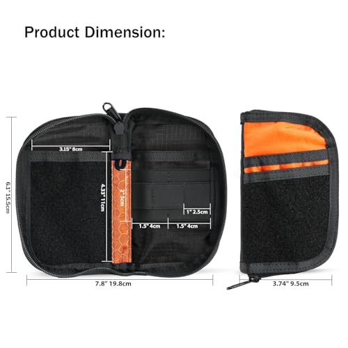 VIPERADE VE22 orange EDC pouch with 9 compartments, multitool organizer pockets and DIY patch areas